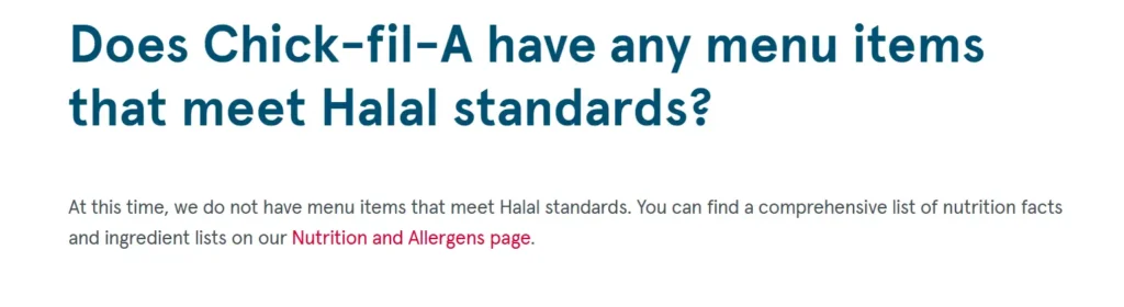 Does Chick-fil-A offer halal food